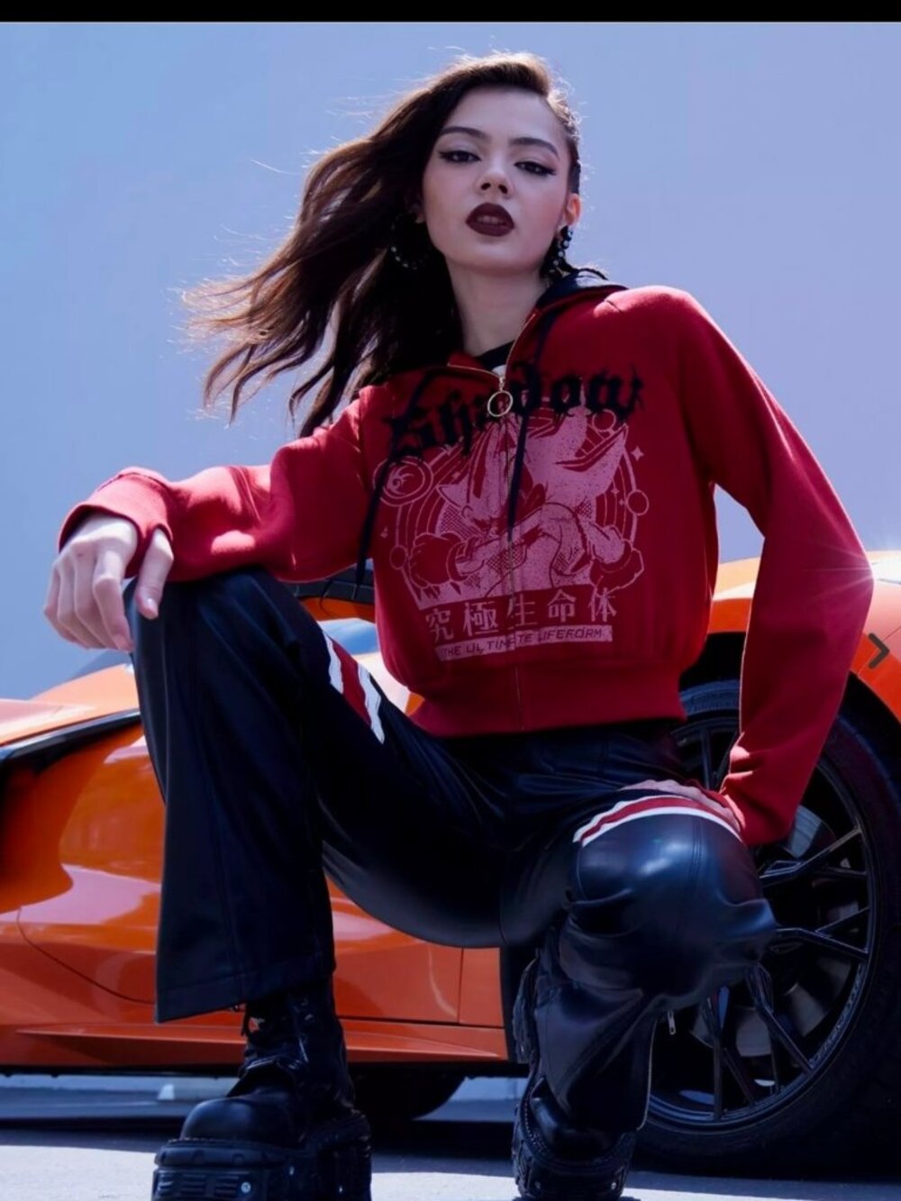 Shadow the hedgehog hot topic cropped hoodie size XL